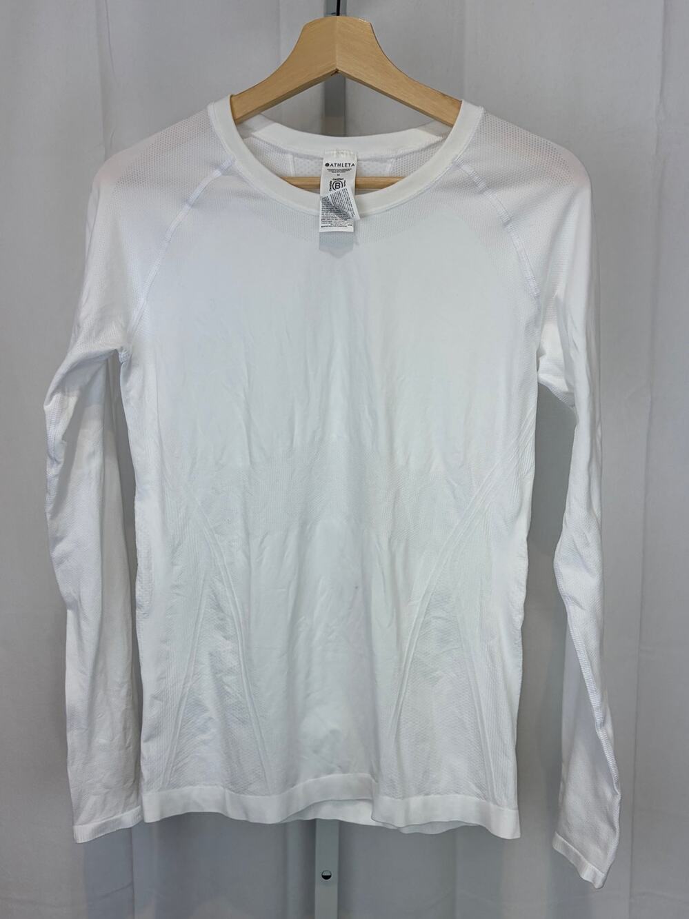 ATHLETA Momentum Seamless Top 530524 Long Sleeve Stretch White Size M